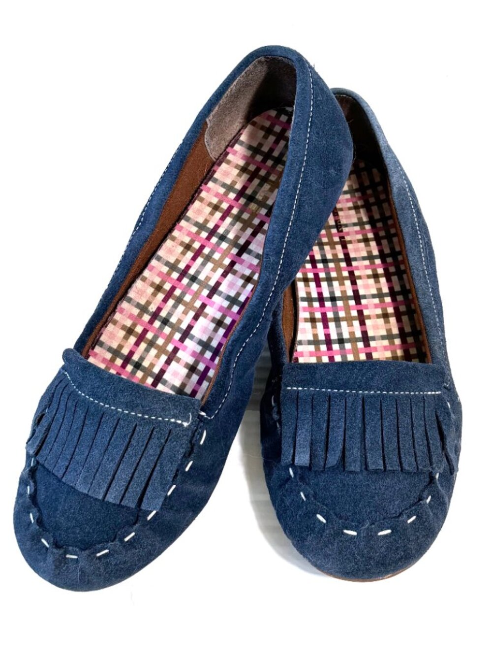 Lands End Fringe Suede Loafers Wide Width